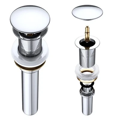 Design Automatik-Ablaufgarnitur Push Open Ventil Abfluss - ohne Überlauf - Bild 1 von 2