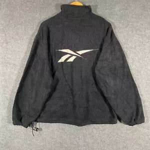 Reebok Jumper Mens M Black White Spell Out Pullover Vintage Streetwear Hip Hop - Picture 1 of 12