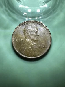 1941 LINCOLN CENT - P Mint - Lamination Fracture & Die Crack & Woody - Bild 1 von 6