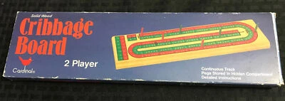 VINTAGE WOODEN CRIBBAGE BOARD CONTINUOUS TRACK 2 LANES NO. 62 - Image 1 of 4