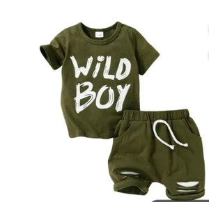 Younger Tree Baby Boy Kid Summer Outfits Set Short Sleeve T-Shirt Shorts Clothes - Picture 1 of 1