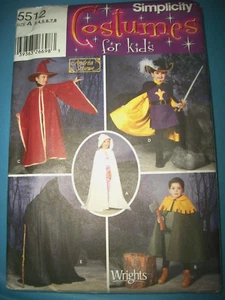 Child Simplicity 5512 Pattern Costume Capes Hats Wizard + UNCUT Size 3-4-5-6-7-8 - Picture 1 of 3