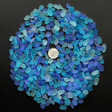 blue cobalt aqua sea beach glass small 200 pieces lots bulk 8-12mm jewelry use