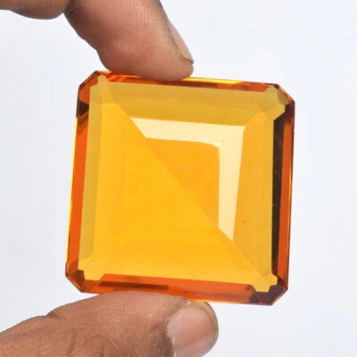 Translucent Yellow Citrine 148.00 Ct. Square Cut Faceted Shiny Loose Gemstone - Image 1 of 4