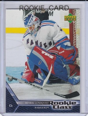 HENRIK LUNDQVIST ROOKIE CARD 2005 Upper Deck HOCKEY RC Class New York Rangers - Image 1 of 2