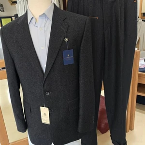 New Alexandre Savile Row Suit 42r 34x34 Gray Flannel Suit Wool Cashmere - Picture 1 of 24