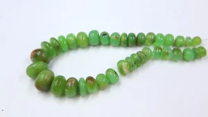 Australian Chrysoprase Smooth Roundel Beads Natural Green Gemstone Beads 8''inch - Picture 1 of 3