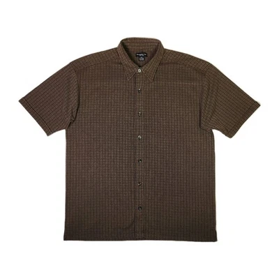 Vintage 90s Kenneth Cole New York Check Button Up Shirt XXL Brown Made In Macau - Image 1 of 4