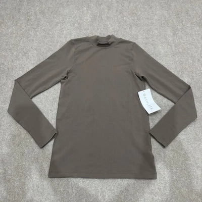 Athleta Women's Size Small Brown Renew Seamless Mock Neck Long Sleeve Top - Image 1 of 4