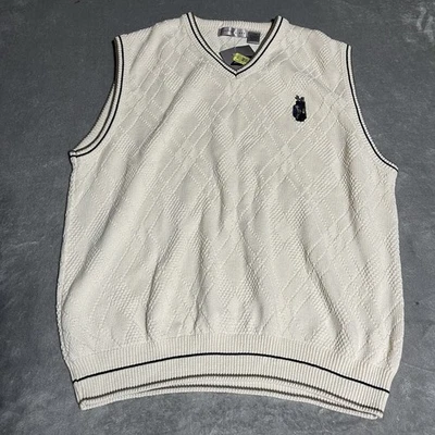 Cypress Links Ropa Deportiva Suéter Chaleco Para Hombres Grande Marfil Golf EE. UU. Algodón Cuello en V Foto 1 de 4