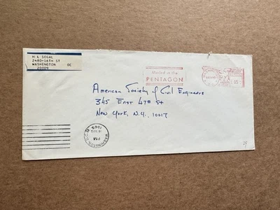 US Military Cover(29) +1965 Pentagon Meter +ASCE +Uncommon - Image 1 of 2