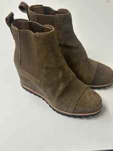UGG Womens Australia Pax 1095136 Chelsea Wedge Boots Size 6.5 Leather Waterproof - Picture 1 of 10