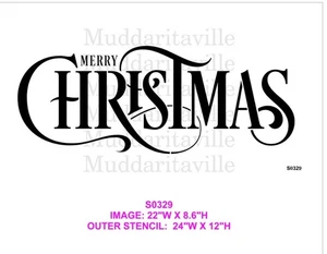 Muddaritaville Merry Christmas Reusable 10 Mil Mylar Stencil 22” New - Picture 1 of 4