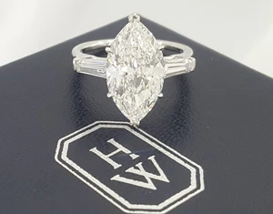 Vintage Harry Winston klassischer Marquise-Schliff Diamant Verlobungsring 5,72 ct - Bild 1 von 12