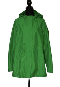 Chaqueta de lluvia verde L.L.Bean H2Off para mujer 1X impermeable con capucha - Imagen 1 de 7