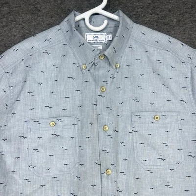 Southern Tide Shirt Performance Shirt Mens Large Blue Flying Birds stretch - Image 1 of 4