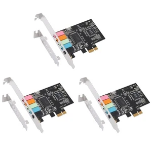 3X PCIe Sound Card 5.1, PCI Express Surround Card 3D Stereo Audio with High7980 - Picture 1 of 9