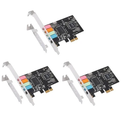 3X PCIe Sound Card 5.1, PCI Express Surround Card 3D Stereo Audio with High7980 - Image 1 of 4