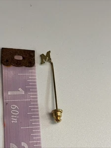 Vintage Gold Tone Initial Stick Pin Letter M - Picture 1 of 4