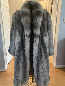 Vintage Authentic Fox Fur Full Length Coat Size Equivalent To L/XL Beautiful - Picture 1 of 8