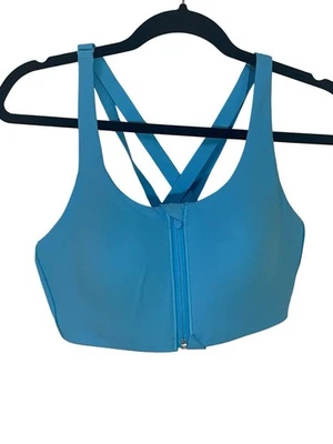 Sujetador deportivo Lululemon talla 34B Energy soporte alto azul cremallera frontal gimnasio deportivo Foto 1 de 4