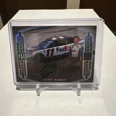 2023 Panini National Treasures Racing Track Pass Denny Hamlin Auto /10 - Image 1 of 2