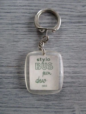 Porte-clefs publicitaire ancien " stylo BUS pen duo " - Photo 1/2