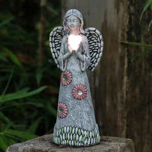 Solar Angel Statue - Garden Sculpture with Resin Decor for Patio, Lawn, Yard,... - Picture 1 of 8