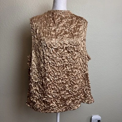 Top para mujer JS Boutique L lentejuelas doradas sin mangas cierre trasero Foto 1 de 4
