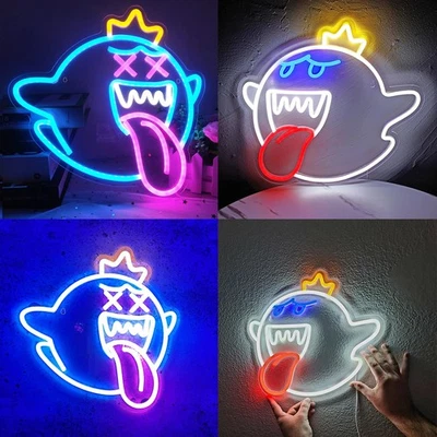 Neon LED Schild Geist Licht Wand Deko Leuchte Gaming Setup Streamer Beleuchtung - Bild 1 von 4
