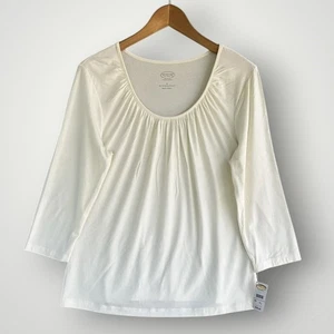 Blusa Camisa Talbots Top Talla LP Blanca Nueva con Etiquetas - Imagen 1 de 8