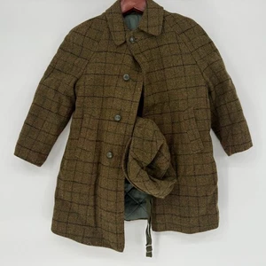 Vintage Marshall Field & Company Children's Plaid Tweed Coat & Hat Boys M 10-12 - Picture 1 of 5