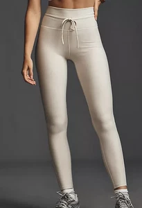 L*Space Active Turner High Rise Ribbed Knit Stretch Leggings Hose Gr. S, Bone - Bild 1 von 7