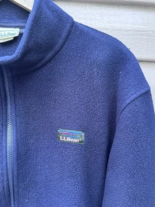 Vintage LL Bean Snap Fleece Mens Large Tall LT Blue Pullover USA - Picture 1 of 8
