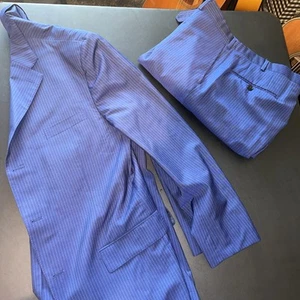 Pantalone Boggi Milano Vitale Barberis Canonico blu brillante lana mohair 46R 40x34 - Foto 1 di 24