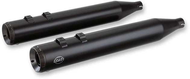 S&S Grand National 4" Slip-On Mufflers Black #550-0694 Harley Davidson Foto 1 de 1