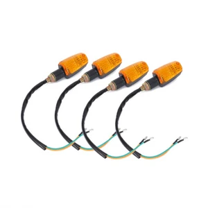12 Volt Motorcycle Turn Signals Light Blinker Indicator With Amber Lens 4 PCS - Picture 1 of 7