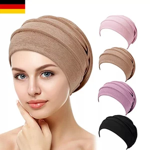 Damen Turban Kopf Schal Chemo Hut Hijab Mütze Kopftuch Beanie Krebs Kappe Cool- - Bild 1 von 24