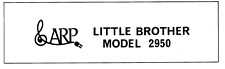 ARP LITTLE BROTHER 2950 Schematic Diagrams Service Manual Repair Circuit Diagram