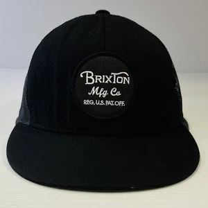 Brixton Mfg Co Mens Sleek Black White Logo Hat Cap Trucker Mesh Snapback Adjust - Bild 1 von 10