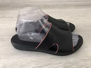 Fitflop Damen Sandale 8 schwarz Leder Slipper offene Zehenpartie Bindung Slide Komfort - Bild 1 von 7