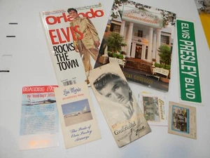 Lote - Catálogo Graceland Elvis, Folleto, Tarjeta de Embarque Lisa Marie, Guía del Museo - Imagen 1 de 10