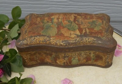 ANCIENNE BOITE EN TOLE FER  PUBLICITAIRE LITHOGRAPHIEE BISCUITS PERNOT - Photo 1/4