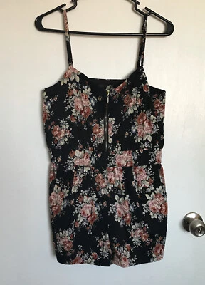 Lucca Couture Floral Zip Multicolor Women’s Romper - Size M - Image 1 of 4