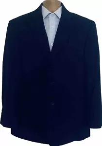 Blazer Haggar Etiqueta Negra Azul Marino 40S Abrigo Deportivo Chaqueta Muesca Solapa Usado - Imagen 1 de 12