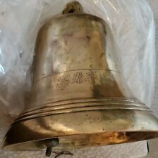 LARGE 13" T ANTIQUE FINE KOREAN BRONZE BELL 12" DIA CHARACTER WRITING RING TONE