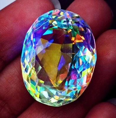 Mystic Quartz Rainbow Loose Gemstone 48.45 Ct Certified With Free Gift - Image 1 of 4
