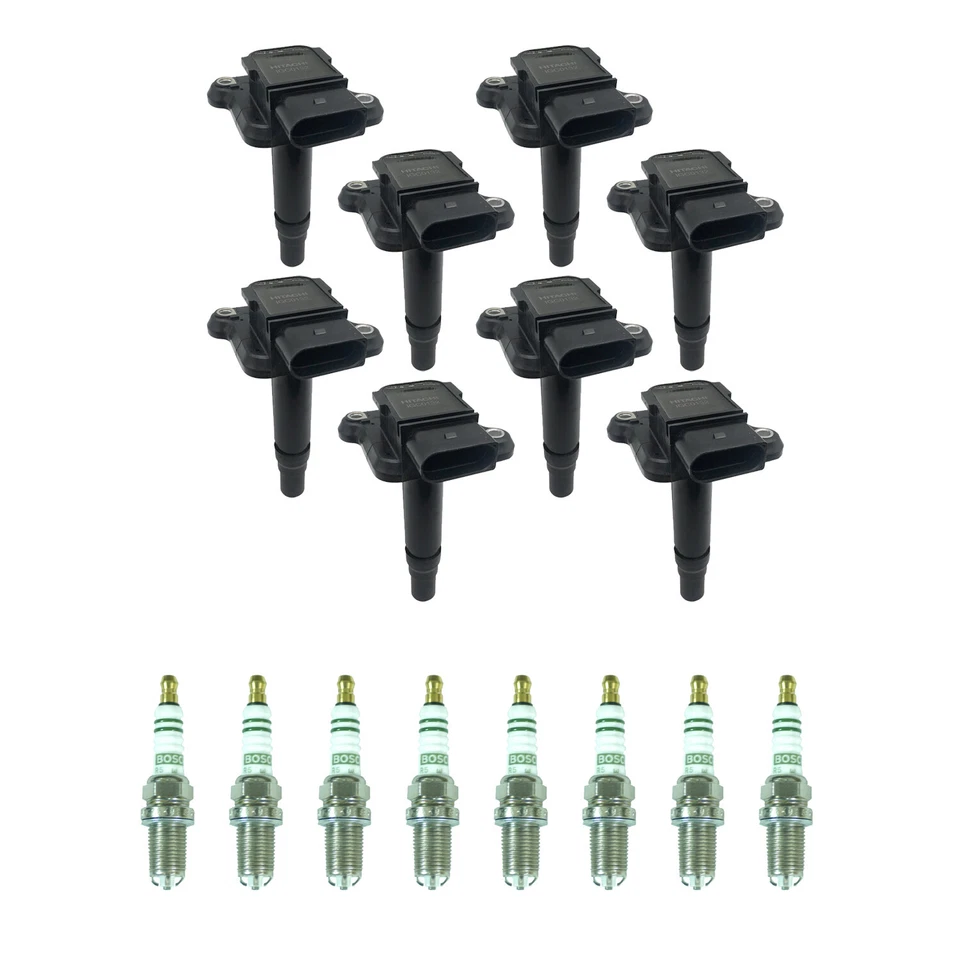 Kit de 8 bobinas de encendido Hitachi y 8 bujías de níquel Bosch para Audi S6 4,2 V8 BBD Foto 1 de 1