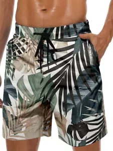 Men's Swim Trunks Hawaiian Bathing Mesh Lining Swimsuits Beach Shorts Pockets - Picture 1 of 31