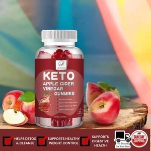 Apple Cider Vinegar ACV Keto Gummies 500MG Vitamin B9 + Vitamin B12 60 Ct - Picture 1 of 6